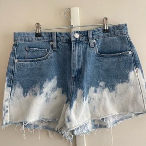 Blank Nyc Womens The Barrow Bleached Dark Wash Vintage High-Rise Short NWOT